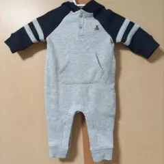 【未使用】GAPフード付ロンパース(60㌢／3-6m)くま刺繍　裏起毛　可愛い
