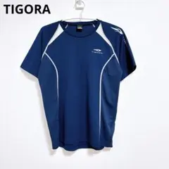 【ティゴラ】半袖　 Tシャツ フィットネス　サイドメッシュ　紺　スポーツ
