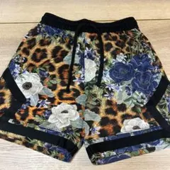 ヒョウ柄花柄バスケットボールパンツ