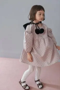 新品【しまむら × softcheese】ジャガードワンピース ピンク110cm