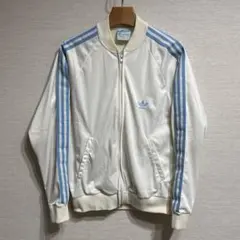 80's usa製 adidas ATPトラックジャケット アイボリー 水色