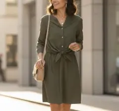 SHIPS カーキワンピース