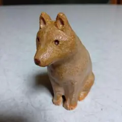 陶器製犬の置物 茶色 小型