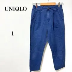 UNIQLO ユニクロ　クロップドパンツ　デニム風　藍色　M相当