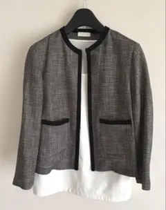 【美品】Ballsey ボールジィ カラミ ノーカラージャケット ブラック系のサムネイル