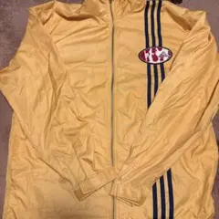 adidas イエローストライプナイロンジャケット