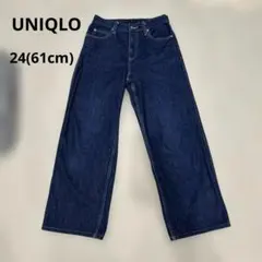 UNIQLO ワイドパンツ　デニム　ジーンズ　24(61cm)