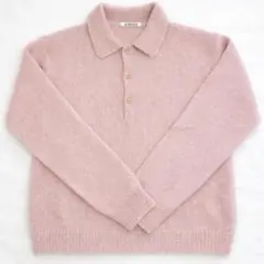 25s 3サイズAURALEE モヘアシアーニットポロ ライムグリーン 20%OFF】【AURALEE】KID MOHAIR SHEER KNIT POLO LIME YELLOW - THIRTY