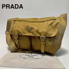 q17【美品】プラダ　三角ロゴ　ナイロンレザー　メッセンジャーバッグショルダー.