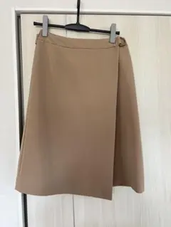 INED フレアスカート ベージュ 巻きスカート