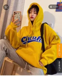 韓国風ビックシルエットパーカー