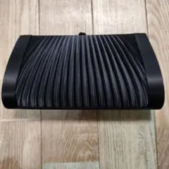 ブラック リブデザイン クラッチバッグ慶弔用