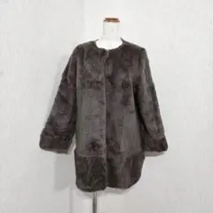 グレー ファーコート ノーカラー ADORE姉妹ブランド♡ - メルカリ
