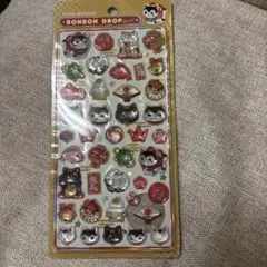 【　ボンボンドロップシール　和柄　お正月　招き猫　縁起物