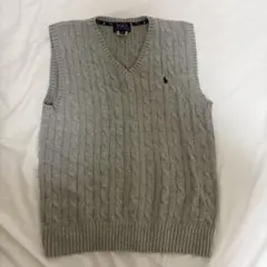 polo ralph lauren ベスト ニット ラルフローレン グレー