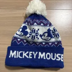ミッキーマウス ニット帽 ポンポン付き