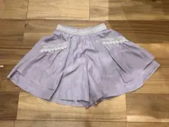 y*n様 薄紫フレアスカート レース装飾付き