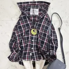 美品♪フランク&アイリーン　バリー　ネイビー×レッド　チェック　シワ加工　長袖