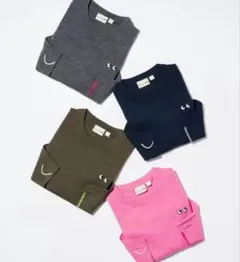 ユニクロ　アニヤハインドマーチ　メリノクールネックセーター　ネイビー