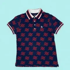 ★美品★パーリーゲイツ ポロシャツ ネイビー 半袖 3(S) メンズ ゴルフ