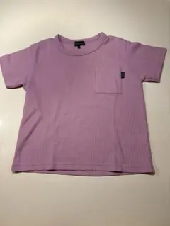 GREEN LABEL紫色リブ編みTシャツ　120cmのサムネイル