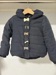 petit main ネイビー フード付き ダウンコート 100