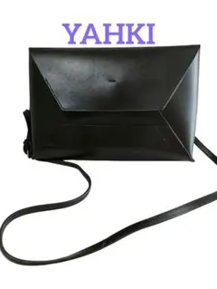 YAHKI ヤーキ レザー ショルダーバッグ クラッチバッグ 2way 黒