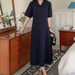 SOIM ワンピース マタニティ 妊婦 ネイビー 韓国