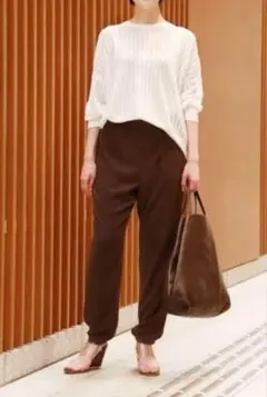 【Theory】透かし編みニット コットン 接触冷感 アイレットステッチ 長袖