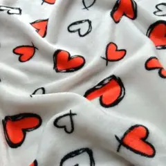 HEART　①ホワイト　ふわふわボア生地　フランネル　ファー　延長可能です♪