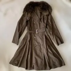 ブラウンファートレンチコート