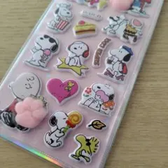 スヌーピー肉球シール（ぴんく）　1シート