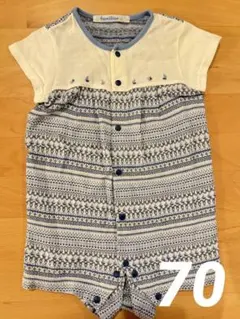 ファミリア ロンパース 70 船 ブルー 青 ネイビー 男の子