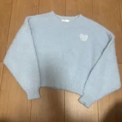 Choa Choa ハートロゴセーターライトブルー　140