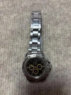 クロノグラフ ブラックダイヤル ステンレス腕時計