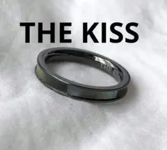 ビンテージ　THE KISS　アバロンシェル　モザイク　リング　ブラック