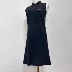 FENDI ポロシャツワンピース 袖なし 38 黒 Aライン イタリア製 鹿の子