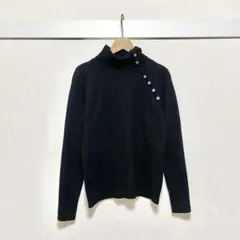 VICKY アンゴラ混 金ボタンハイネックニット 黒 上質 綺麗目 インナーのサムネイル