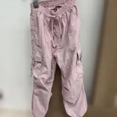 ハートバックル付き カーゴパンツ ピンク