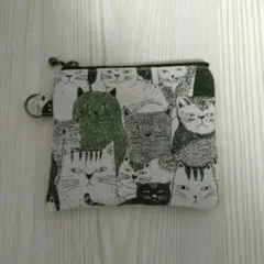 猫柄ハンドメイドミニポーチ