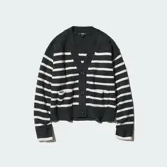 スフレヤーンVネックショートカーディガン　GRAY Lサイズ