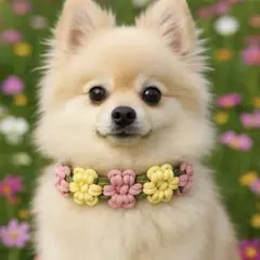 花モチーフ パラコード オーダー首輪