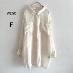 WEGO ウィゴー シアーシャツ アイボリー F 羽織 ゆったり 透け感 長袖のサムネイル