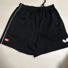 卓球用 黒 ショートパンツ（男女兼用）BUTTERFLY L