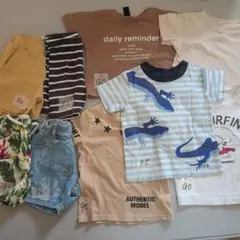 9枚　子ども ベビー 服 Tシャツ ハーフパンツ 80 90 95 まとめ売り