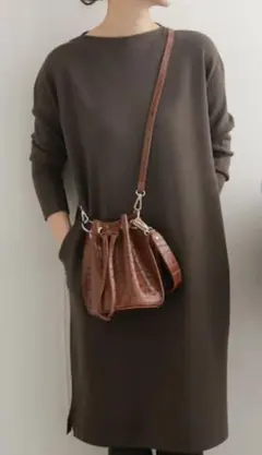 【未使用】DOORS　ミラノリブボートネックワンピース