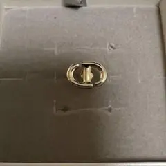 クリスチャンディオール 片耳 DIOR CD Navy スタッドピアス ゴールド