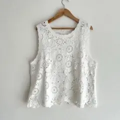 ジャーナルスタンダードレリューム　エンブロイダリークロシェノースリーブ