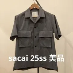 sacai 25ss 美品　ストライプ半袖シャツのサムネイル