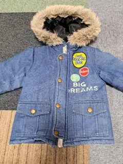 デニムブルー フード付きアウター